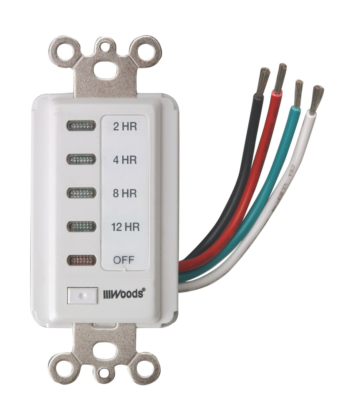 Woods 59014 In-Wall Switch Electronic Timer, 12 Hour, White