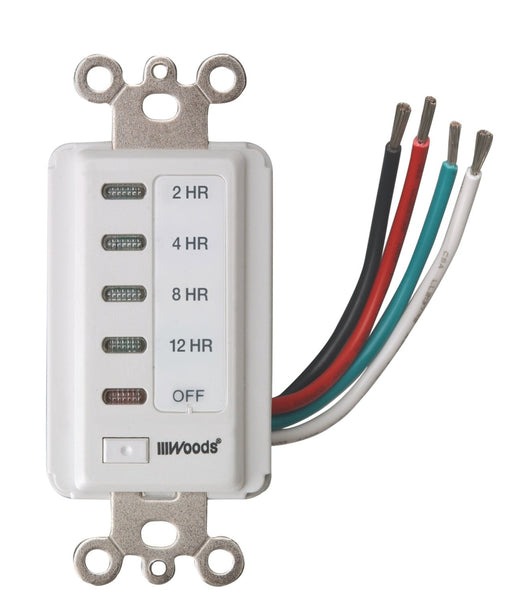 Woods 59014 In-Wall Switch Electronic Timer, 12 Hour, White