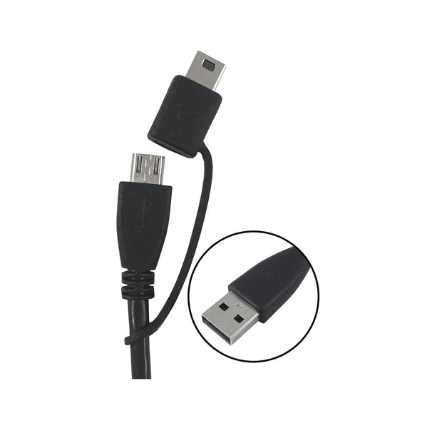 AmerTac PM1003USBMM2 Zenith USB A To Micro & Mini Cable, Black