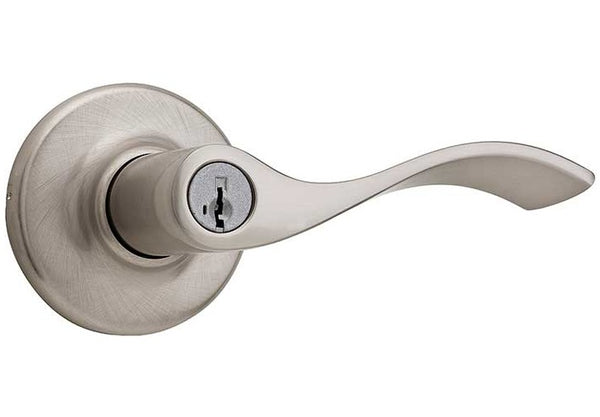 Kwikset 405BL 15 6AL Balboa Signature Wave Entry Lever Lockset, Satin Nickel