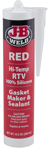J-B Weld 31914 High Temperature RTV Silicone Gasket Maker & Sealant, 10.3 Oz, Red