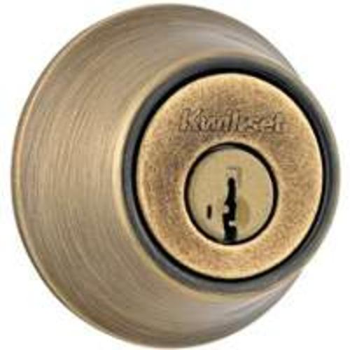 Kwikset 660 5 RCAL RCS Security 660-Series Single Cylinder Deadbolt, Antique Brass