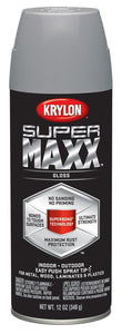 Krylon K08963000 SUPERMAXX Spray Paint, Gloss Piston Gray, 12 Oz