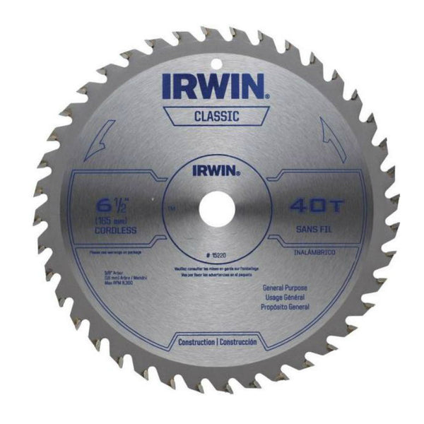 Irwin 15220 Classic Series Circular Saw Blade, 6-1/2", 40-Teeth