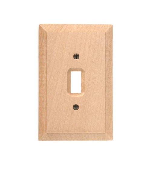 American Tack 180T Unfinished Wood Single Toggle Wallplate
