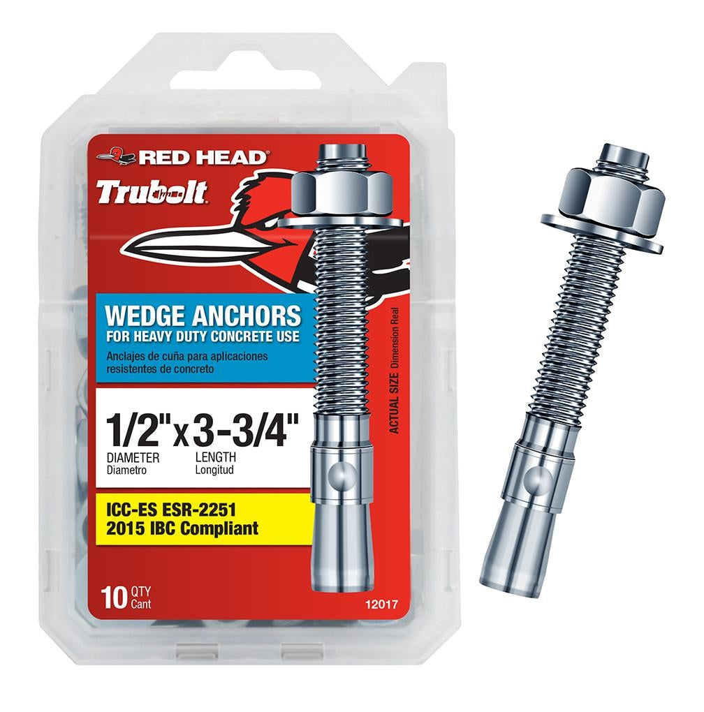 Red Head 12017 Hex-Nut-Head Concrete Wedge Anchors