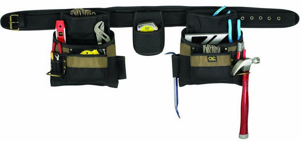 CLC 1604 4 Piece Carpenter&#039;s Combo Tool Belt, 17 Pockets, Large