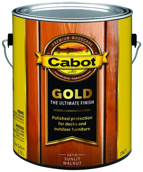 Cabot 19471 Gold Oil Exterior Deck Varnish, Sunlit Walnut, 1 Gallon
