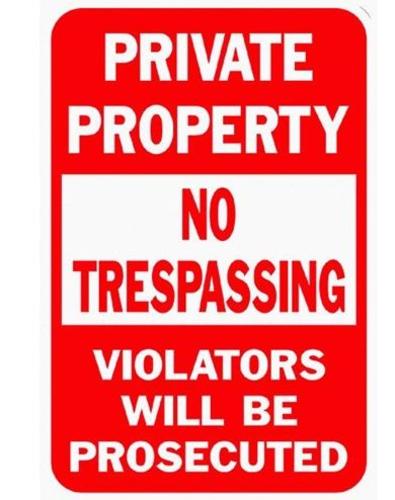 Hy-Ko HW-45 Highway Sign Priv Property No Trespassing, 12" X 18", Aluminum
