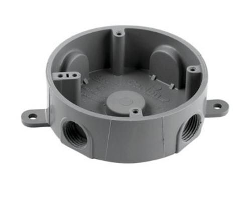 Carlon E365DR PVC Round Outdoor Junction Box, 1/2"