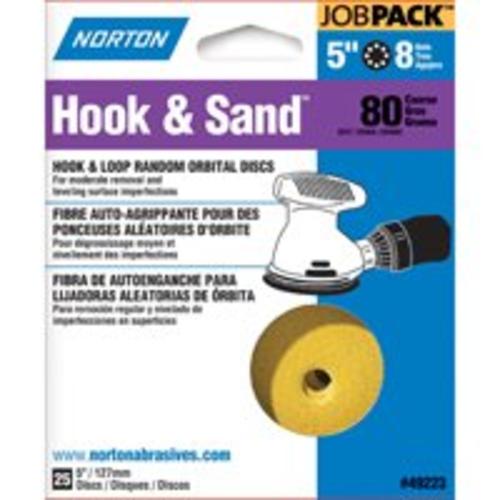 Norton 07660749223 Hole Hook & Sand Disc, 5" x 8"