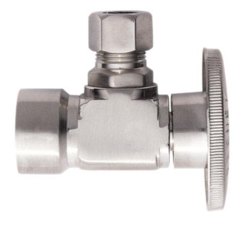 Plumb Pak K2048ABNLF Quarter Turn Angle Valve Brushed Nickel 1/2" x 3/8"