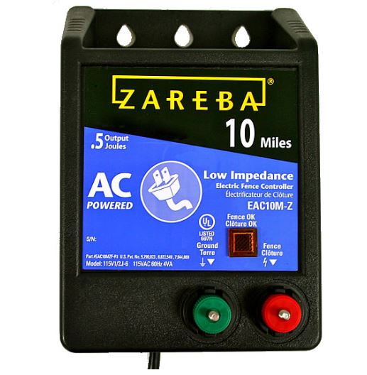 Zareba EAC10M-Z AC Low Impedance Fence Charger, 10 Mile