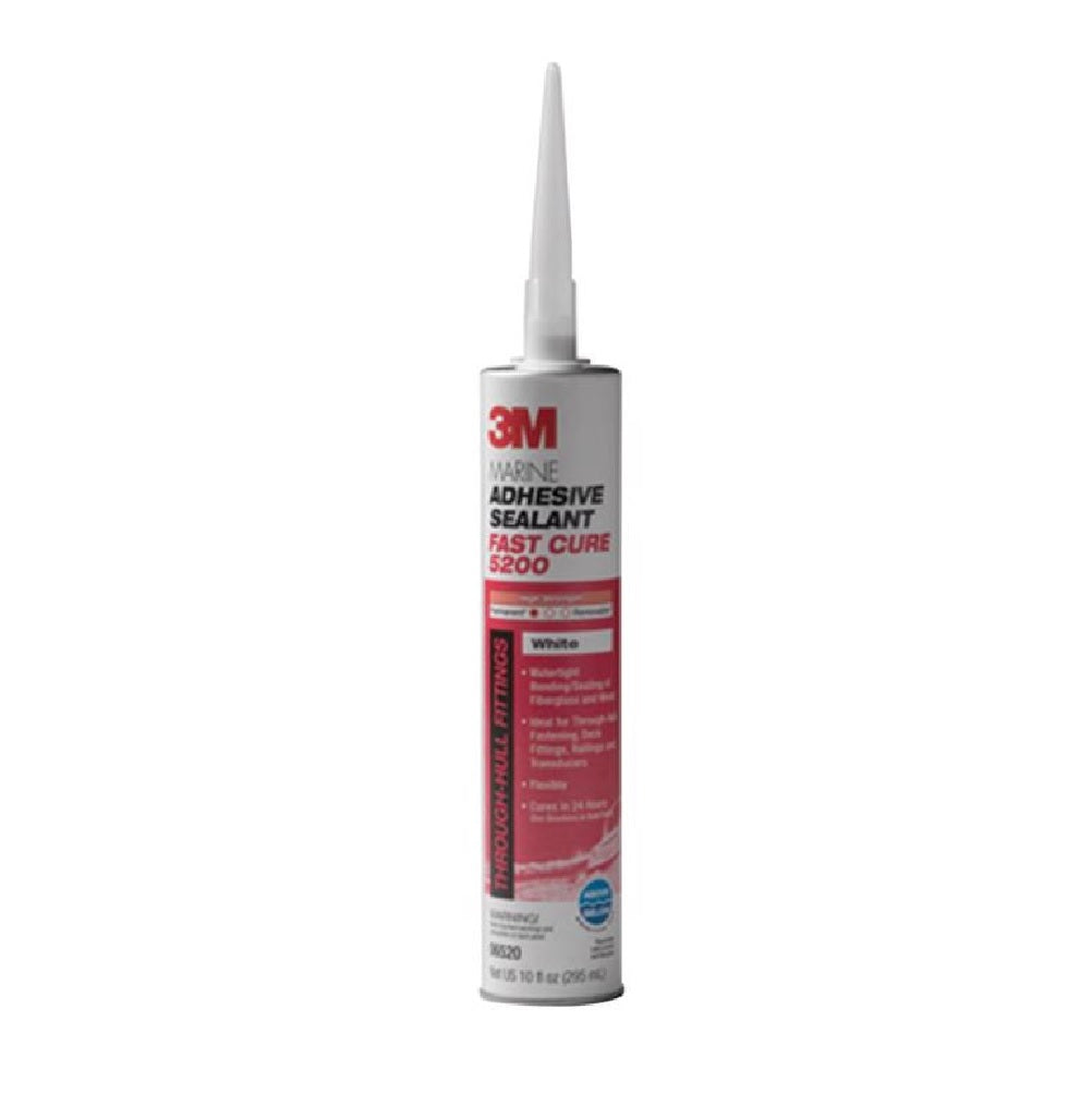 3M 06520 Marine Adhesive Sealant Fast Cure 5200, 10 Oz,  White