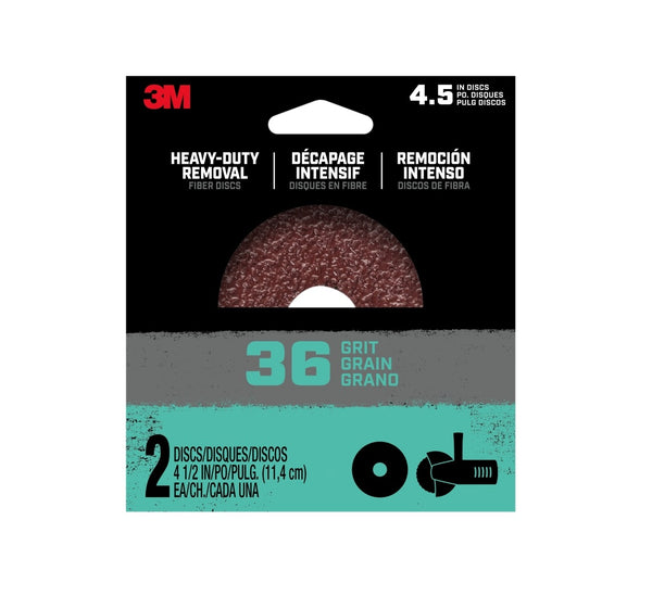 3M 27412 Hookit Heavy-Duty Grinding Disc, 36-Grit