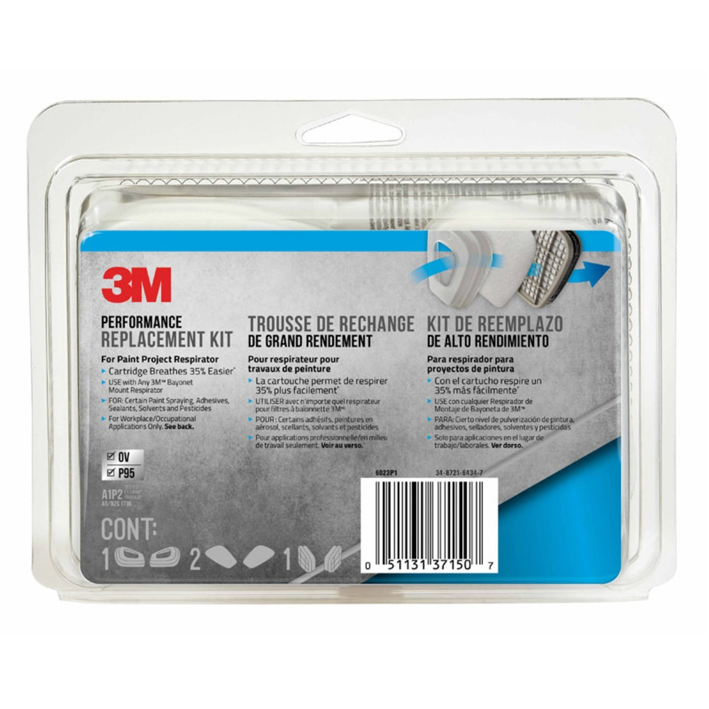 3M 6023P1-DC P95 Paint Project Respirator Supply Kit, Gray