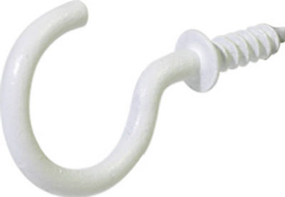 Hillman Fasteners 122236 Cup Hook, 7/8", White, 6 Pack
