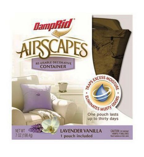 DampRid AS01GSLV  Airscapes Decorative Container And Refill Starter Kit, 7 Oz.