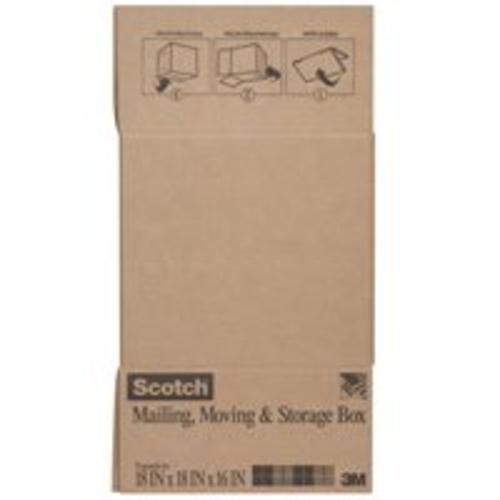 Scotch 8018FB-LRG Folded Shipping & Storage Box, 18" x 18" x 16", Brown