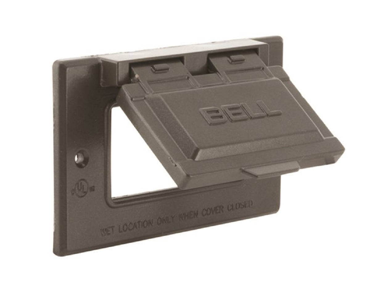 Bell 5101-2 Horizontal GFCI Weatherproof Cover, 1 Gang, Bronze