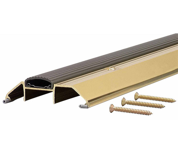 M-D Building 09365 Threshold With Vinyl Insert, 3-3/4" x 36", Brite Gold