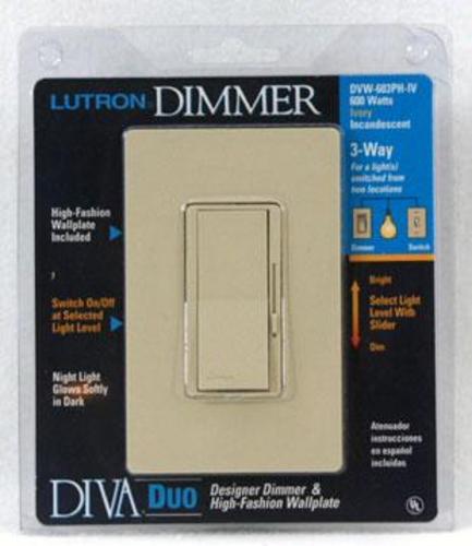 Lutron Electronics DVW-603PH-IV Electronics Diva 3-Way Duo Dimmers, Ivory