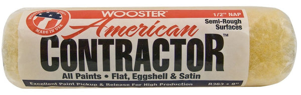 Wooster R563-9 American Contractor Nap Roller Cover, 1/2",