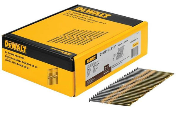 DeWalt DWRHS8D113 21-Degree Metal Framing Nails, 2-3/8" x 0.113"