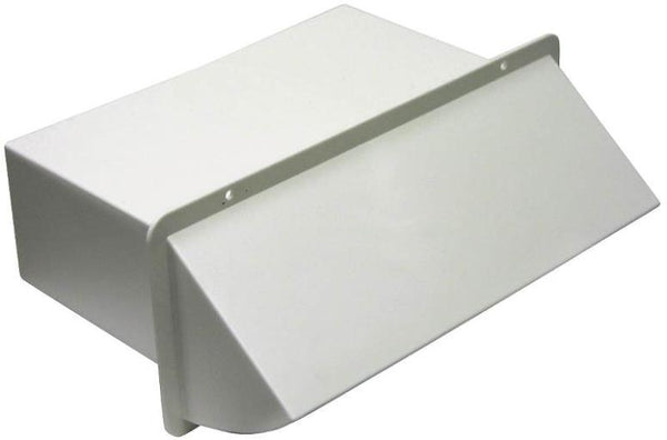 Lambro 1170W White Plastic Wall Cap Damper, 3-1/4" x 10"