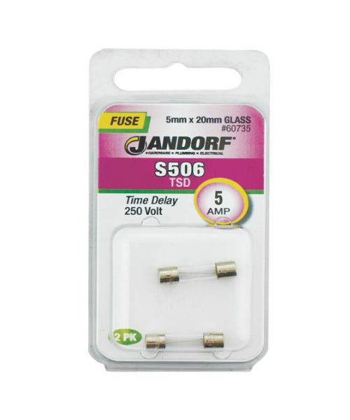 Jandorf 60735 S506 Glass Tube Fuse, 5 Amp