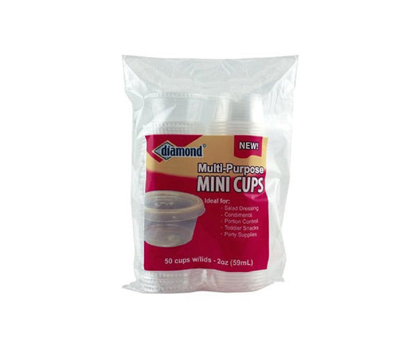 Diamond 41426-80001 Daily Multi-Purpose Mini Cups with Lids, 2 Oz, 50-Count