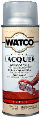 Watco 63081 Lacquer Clear Wood Finish Aerosol, 11.25 Oz, Gloss