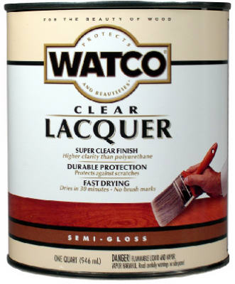Watco® 63141 Lacquer Clear Wood Finish, 1 Qt, Semi Gloss