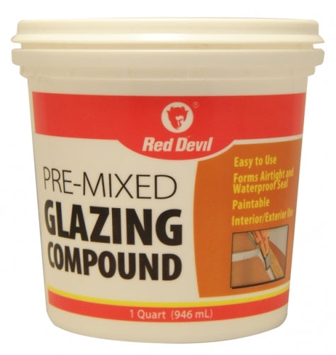 Red Devil 0664 Glazing Compound, White Tube, Quart