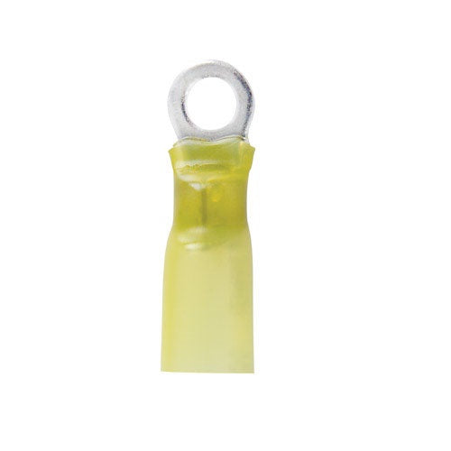 Jandorf 60829 Heat Shrink Terminal Ring, 12-10 Gauge AWG, Yellow