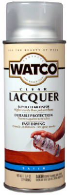 Watco® 63281 Lacquer Clear Wood Finish Aerosol, 11.25 Oz, Satin