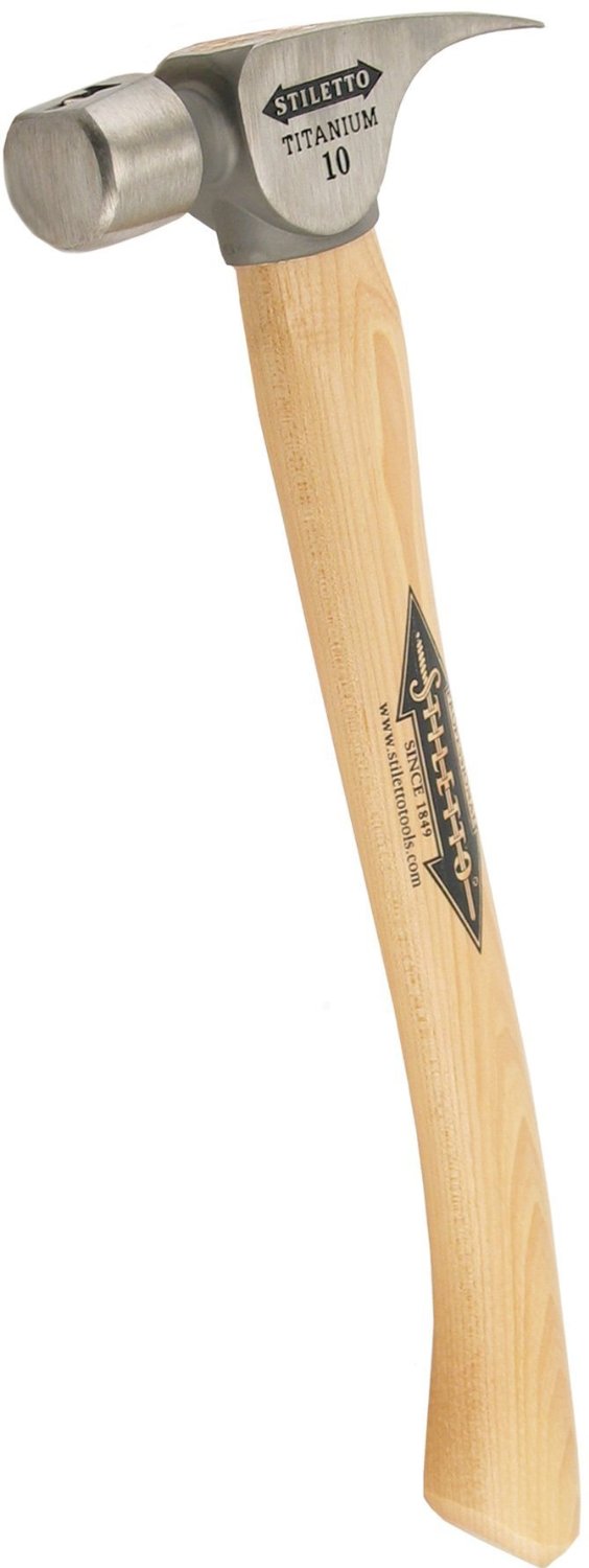Stiletto FH10C Titanium Finish Hammer 10 Oz, Hickory Handle
