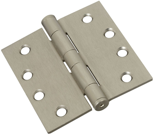 Stanley Hardware S820-597 Square Corner Door Hinge, 4", Satin Nickel