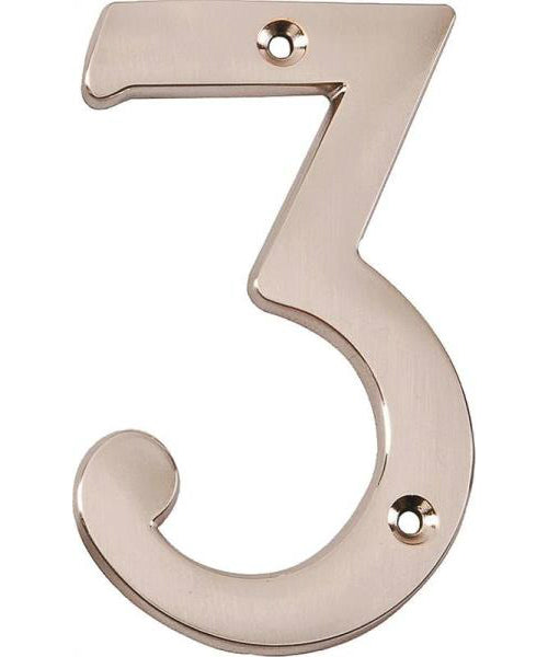 Prosource N-Z043SN-3L-PS House Numbers 3, Satin Nickel, 4"
