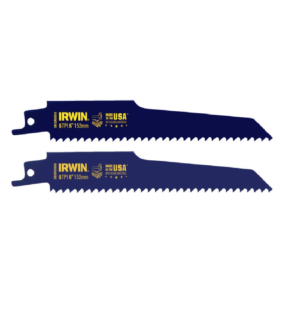 Irwin 2018872 Reciprocating Saw Blades, Bi-Metal, 6 Inch