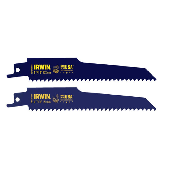 Irwin 2018872 Reciprocating Saw Blades, Bi-Metal, 6 Inch