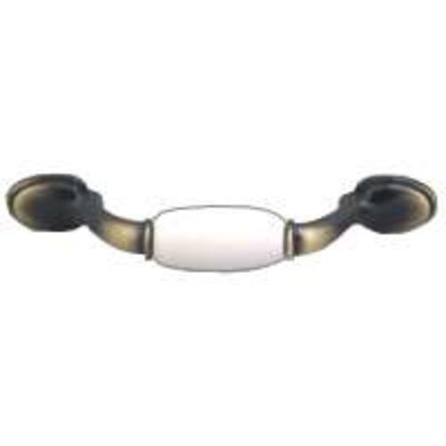 Mintcraft C202CAB Antique Brass Cabinet Pull with Ceramic, 3"