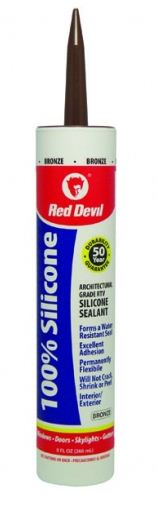 Red Devil 081640 100 Percent Silicone Sealant, Bronze, 10.1 Oz