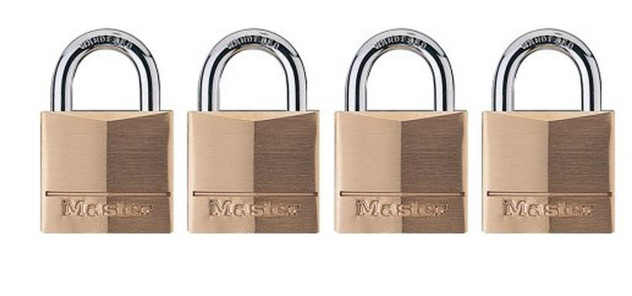 Master Lock 140Q Solid Brass Padlock 1/4" Dia, 7/8" H x 13/16" W, Black, CD/4