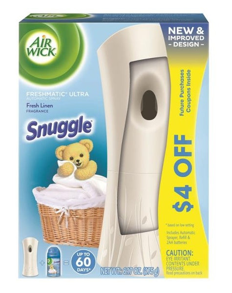 Airwick 93554 Air Freshener Start Kit, Snuggle Fresh Linen, 6.17 Oz