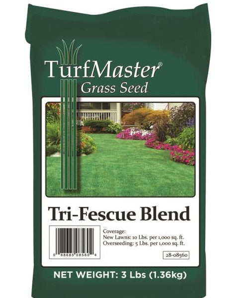 TurfMaster 28-08560 Tri-Fescue Blend Grass seed, 3 Lbs
