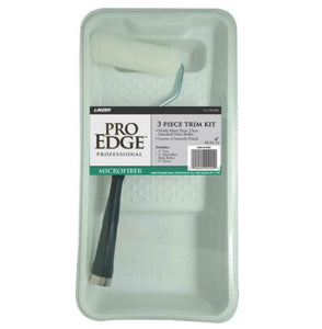 Linzer MS 738 Pro Edge Microfiber Trim Roller And Tray Sets, 3 Piece, 4"