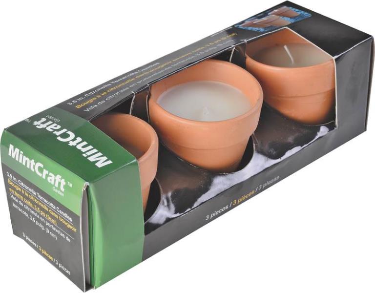 Worldwide Sourcing Y2406 Terra Cotta Candles, 3.5"