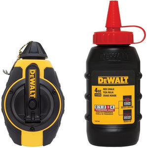 DeWalt DWHT47374L Chalk Reel with Red Chalk, 100'