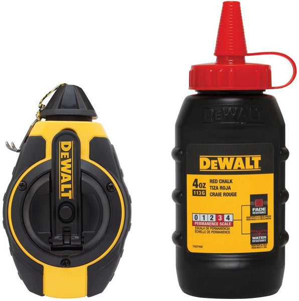 DeWalt DWHT47374L Chalk Reel with Red Chalk, 100&#039;